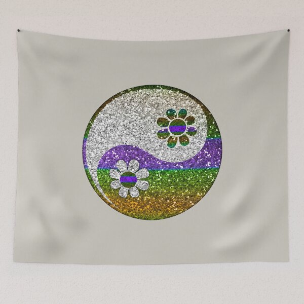 Item preview, Yin Yang, Flowers, Chinese Symbol, Taoism, Daoism, Duality, Polarity, Spirituality designed and sold by nitty-gritty.
