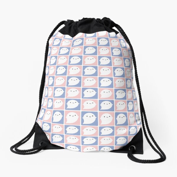 Kawaii Little Ghosts Drawstring Bag
