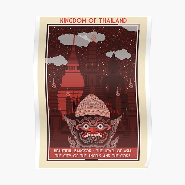 Bangkok Thailand Thai Air-India Asia Asian Travel Advertisement Art Poster 2 