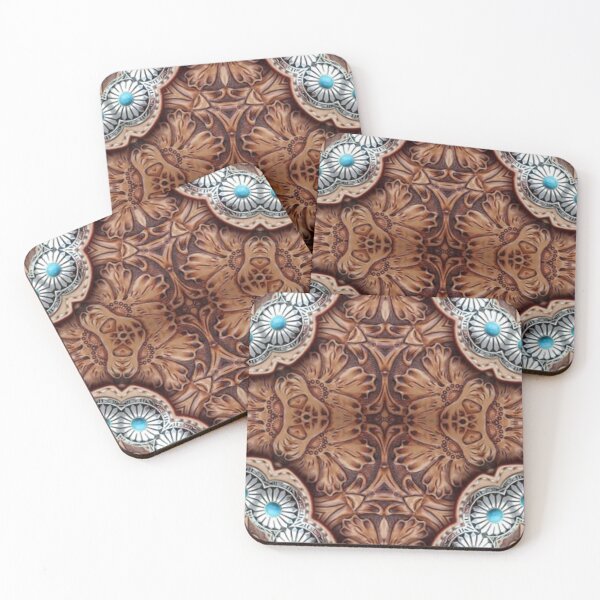 Item preview, rustic turquoise brown cowboy tribal Western country designed and sold by LEILA ART SPACE.