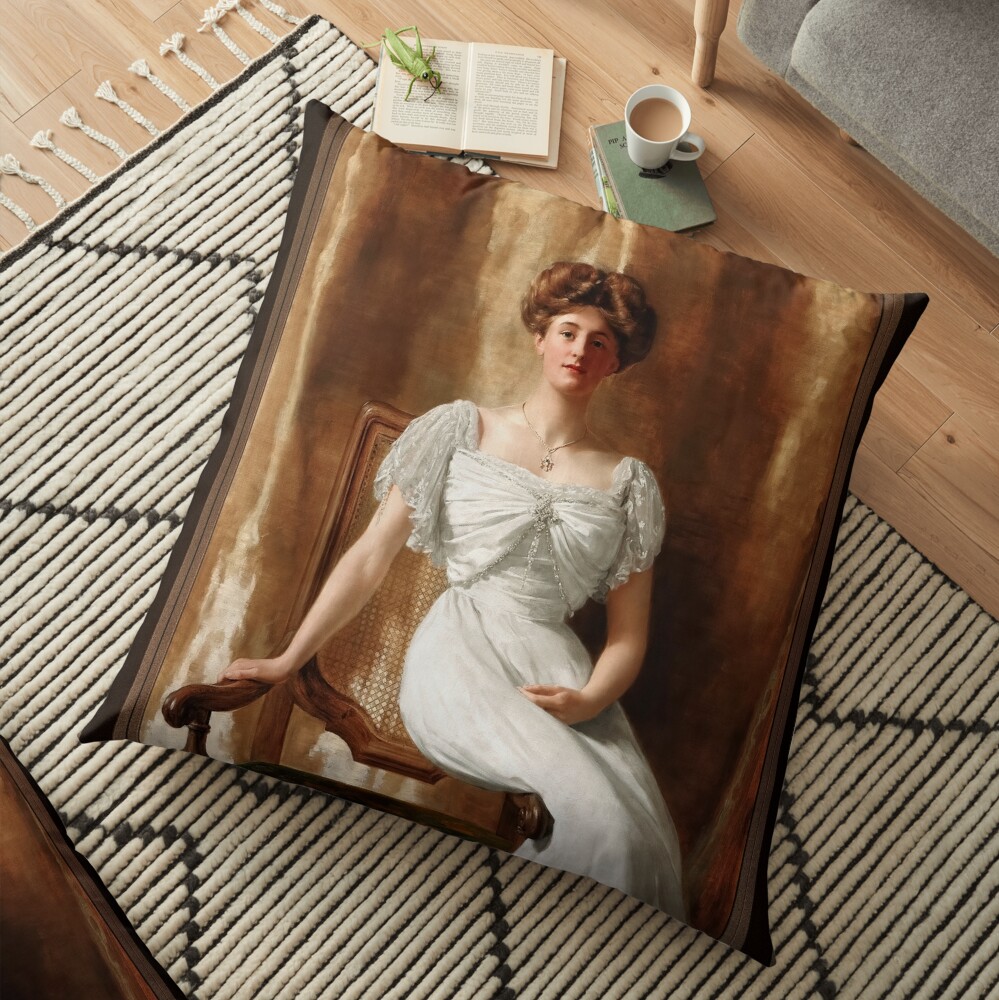 Portrait of The Hon. Mrs Harold Ritchie by John Collier Remastered Xzendor7 Classical Art Old Masters Reproductions Floor Pillow