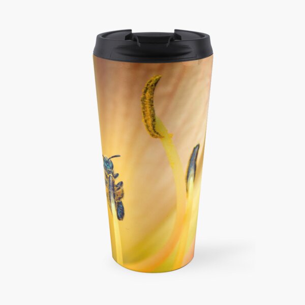Small Black British Bee Travel Mug