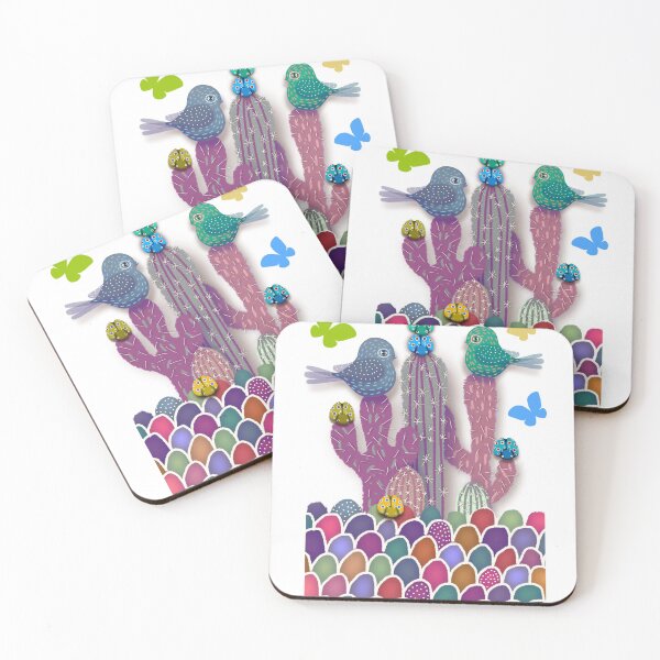 Item preview, Whimsical Cactus Garden with Birds and Butterflies designed and sold by Karin Taylor.