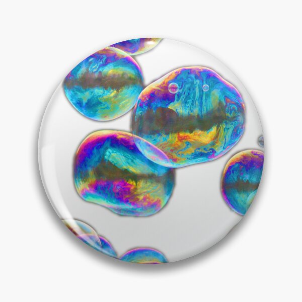 Item preview, Huge rainbow colored soap bubbles as abstract organic shapes designed and sold by Your Happy Life.