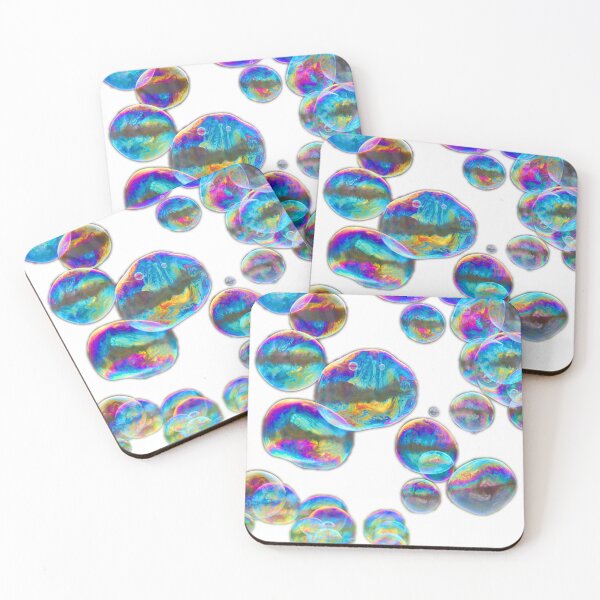Item preview, Huge rainbow colored soap bubbles as abstract organic shapes designed and sold by Your Happy Life.