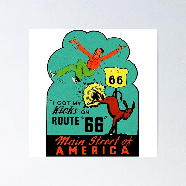 Item preview, Route 66 Main Street of America Vintage Travel Decal  designed and sold by GuesdionH712.