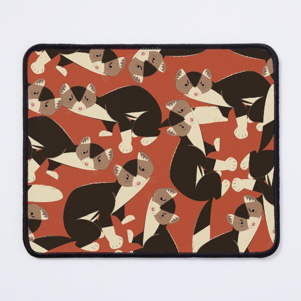 Item preview, Piebald russian sable marten in red designed and sold by belettelepink.