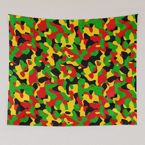 Item preview, Rastafari Camouflage Pattern Green Yellow red Black designed and sold by EDDArt.