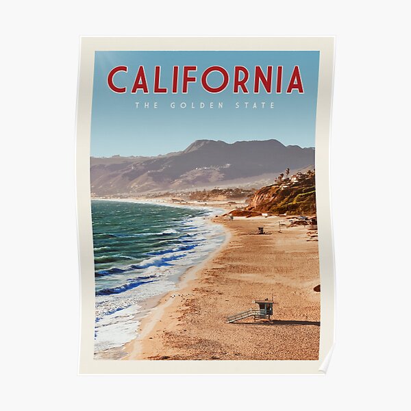 California Vintage Travel Poster • California Retro Travel Poster • California National Park • California Coastline Poster