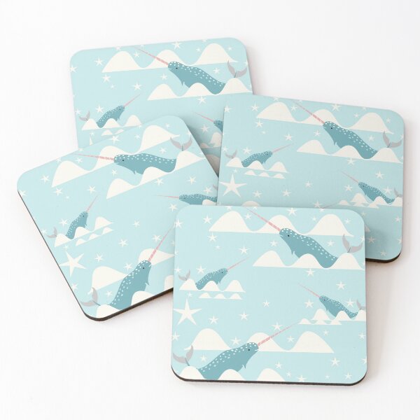Item preview, swimming narwhal blue designed and sold by susycosta.