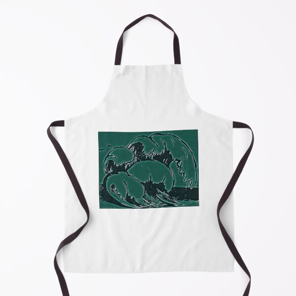 Item preview, Ocean wave, edited drawing, dark emerald designed and sold by MariDaniArt.