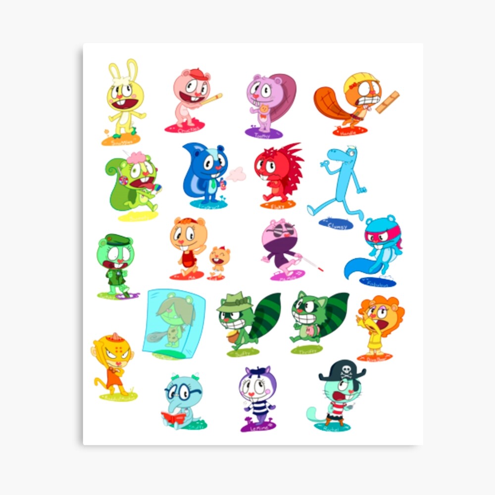 Happy Tree Friends Characters Flippy Giggles Petunia Handy Toothy Stickers  - Unique