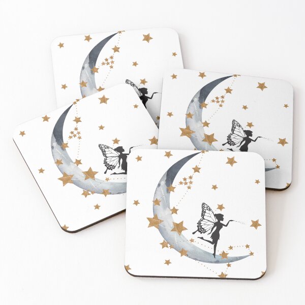 Item preview, WInged Fairy Playing on the Moon - Fairy Court Design designed and sold by CreativNode.