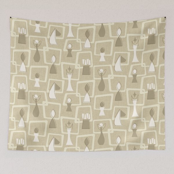 Item preview, Mid Century Chess - Beige - Neutral designed and sold by miavaldez.