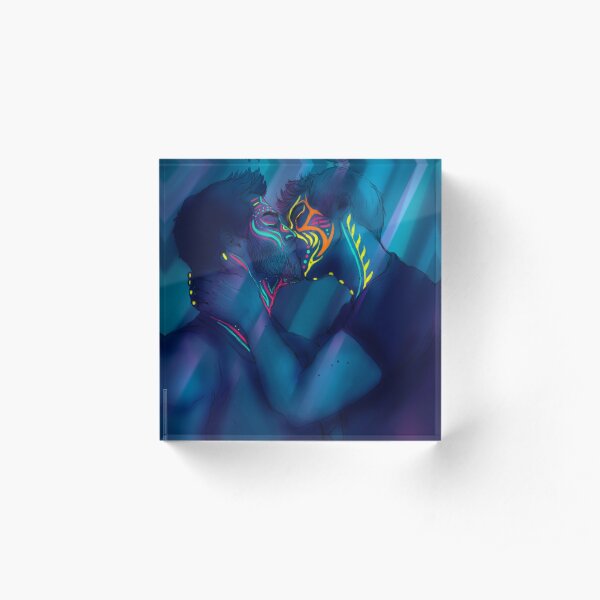 Neon Party Print Acrylic Block