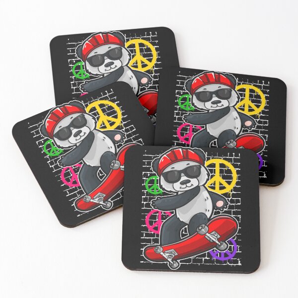 Item preview, Panda Skateboard Tricks Street Design Peace Signs  designed and sold by NomYen ..