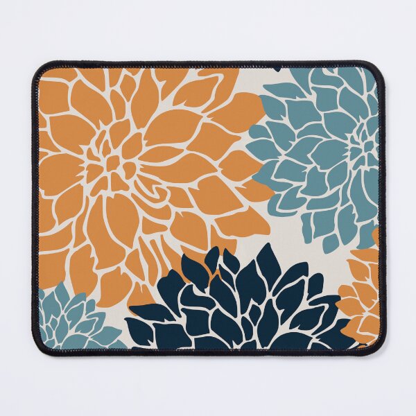 Item preview, Flower Blooms, Orange, Teal, Navy designed and sold by meggydesigns.
