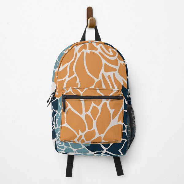 Artikelvorschau, Flower Blooms, Orange, Teal, Navy entworfen und verkauft von meggydesigns.