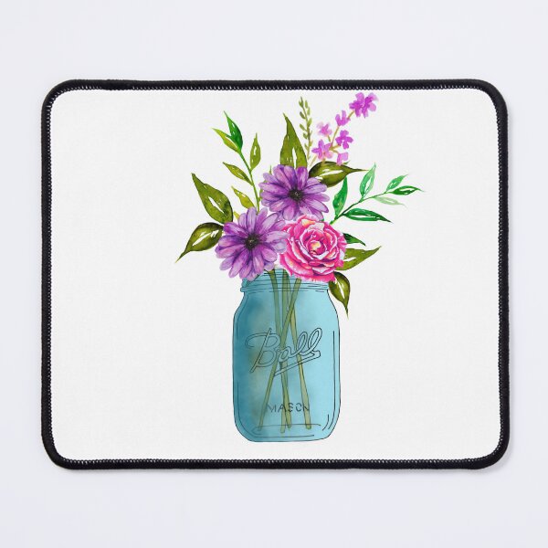 Item preview, Watercolor mason jar with flowers designed and sold by Designs1279.