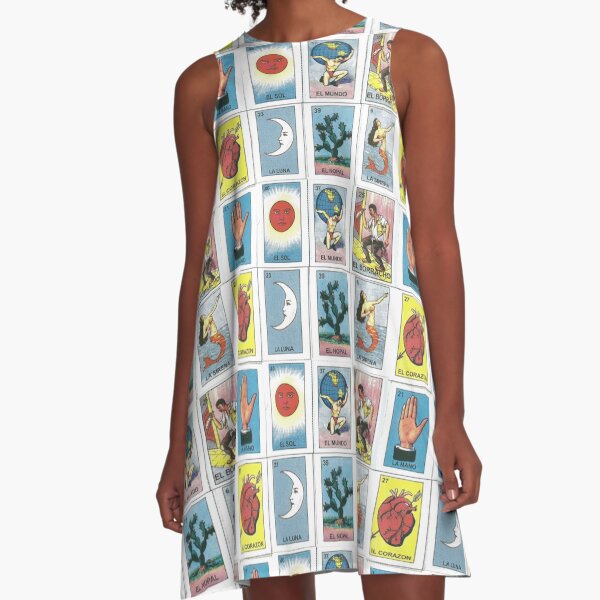 Mexican Tarot - Loteria A-Line Dress