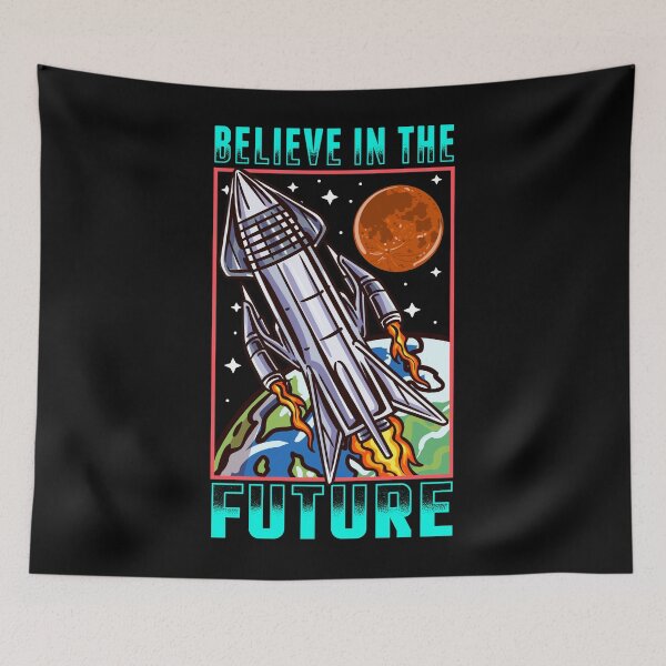 Item preview, Believe In The Future Retro Futuristic Space Art Design With Rocket And Mars  designed and sold by NomYen ..