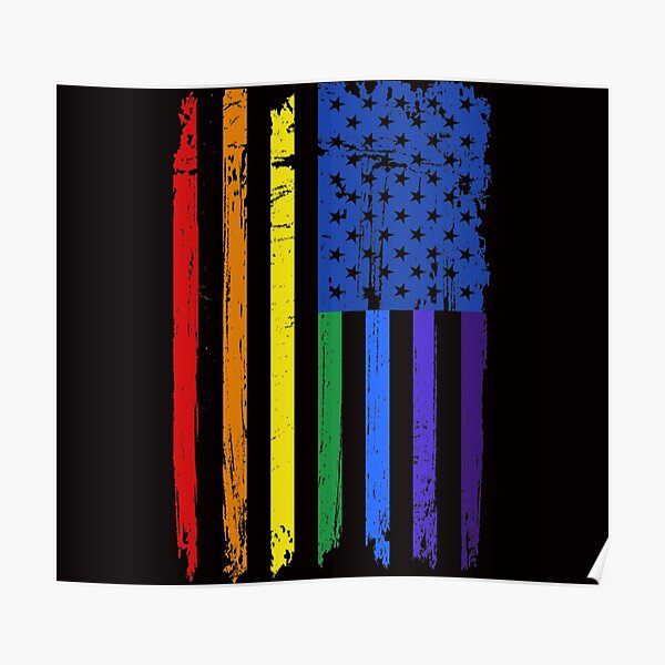 Pride Rainbow American Flag Gay Pride Month Poster For Sale By