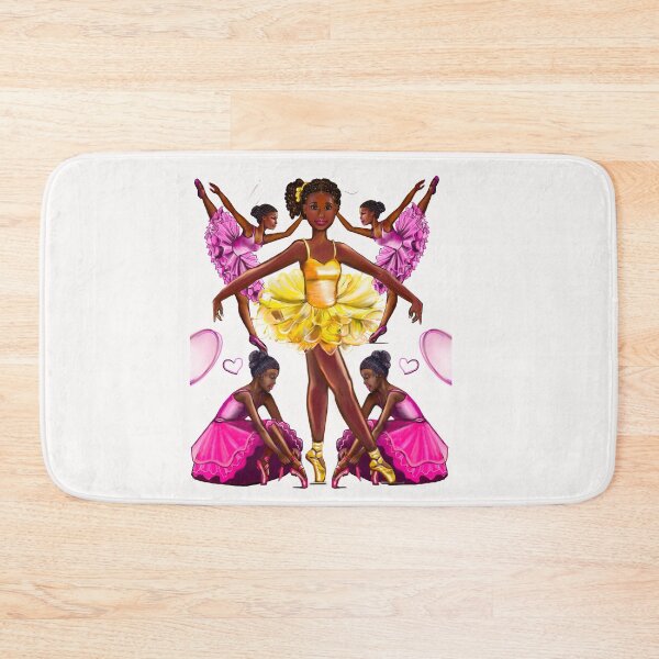 Item preview, Black ballerina girls with corn rows ballet dancing 2 ! beautiful  black girl with Afro hair and dark brown skin wearing a pink tutu.Hair love ! designed and sold by Artonmytee.
