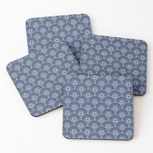 Item preview, White Chrysanthemum On Indigo Background designed and sold by KaitoJapanDesign.