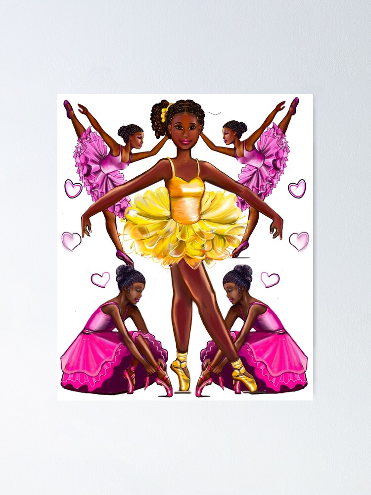 "African American, Black Ballerina Girls With Corn Rows Ballet Dancing ...