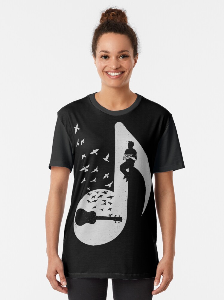Alternate view of Musical note - Ukulele Graphic T-Shirt