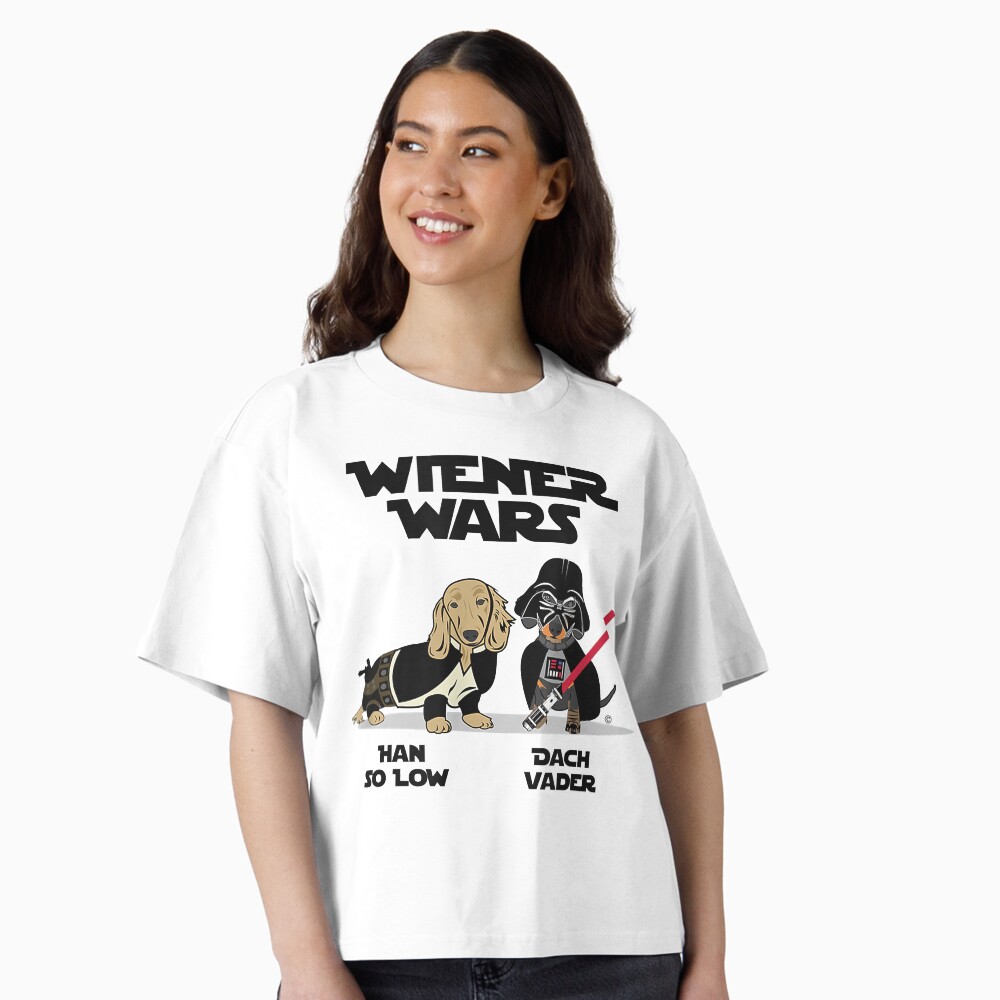 Wiener Wars Funny Dachshund  Oversized T-Shirt