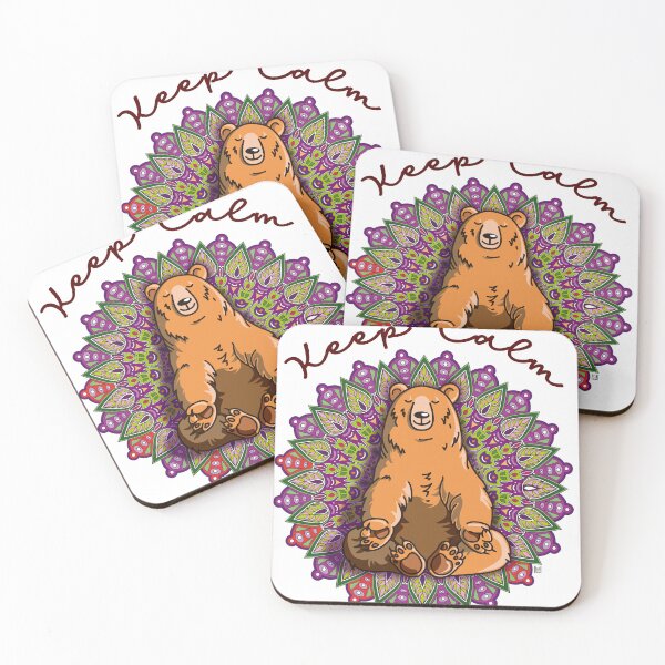 Item preview, Keep Calm Bear with Mandala Background designed and sold by Didakdc.