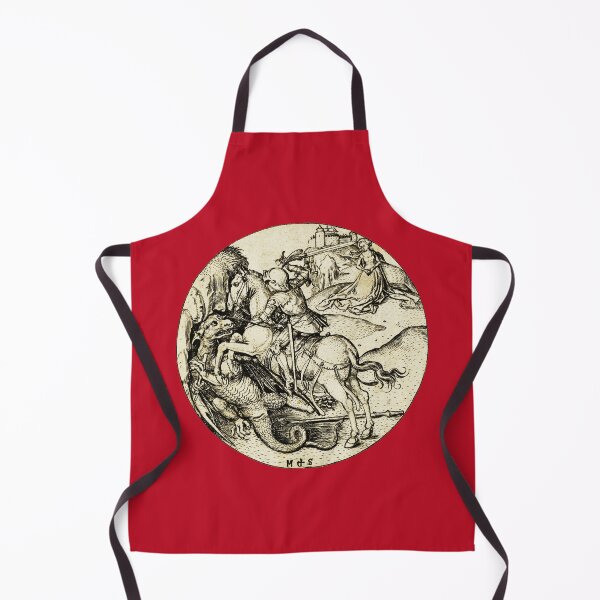 Item preview, ST. GEORGE COMBATTING DRAGON in Black White Red by Martin Schongauer designed and sold by BulganLumini.