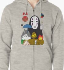 Ghibli mélange Veste zippée à capuche