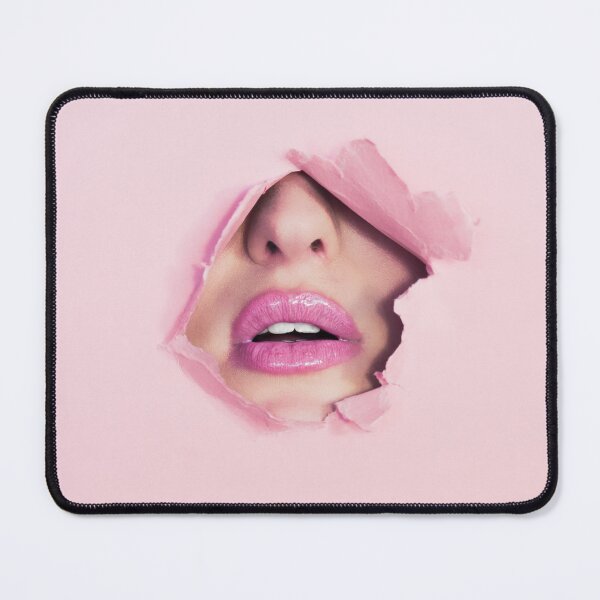 Item preview, Cant Breathe - Pink Lips peeping through a hole in pink paper designed and sold by cgroenewald.