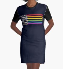 Lightsaber Rainbow Graphic T-Shirt Dress