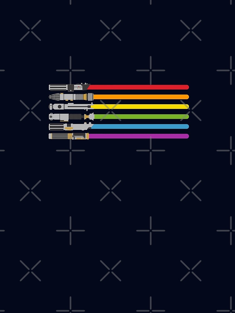 Imagen 5 de 5, Camiseta gráfica con la obra Arcoiris de sables de luz, diseñada y vendida por halfabubble.