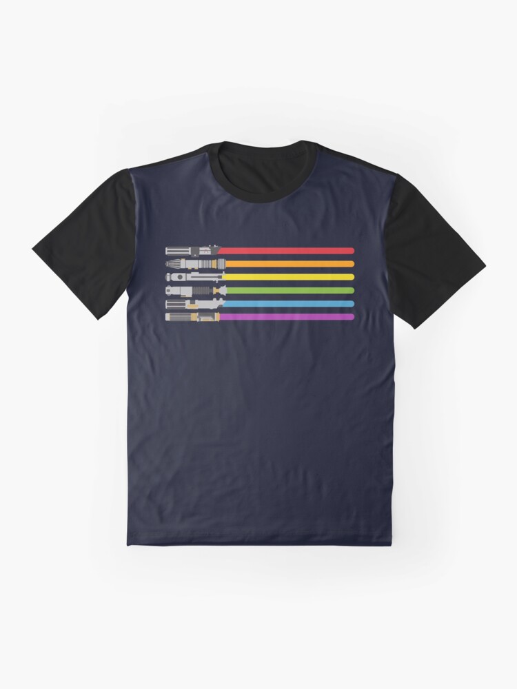 Imagen 4 de 5, Camiseta gráfica con la obra Arcoiris de sables de luz, diseñada y vendida por halfabubble.