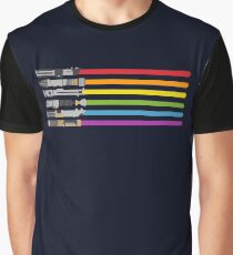 Camiseta gráfica Lightsaber Rainbow
