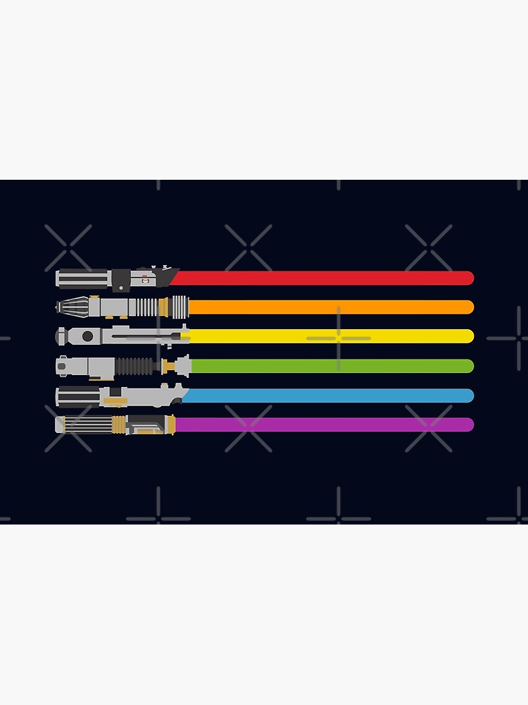 Thumbnail 4 of 4, Zipper Pouch, Lightsaber Rainbow designed and sold by halfabubble.