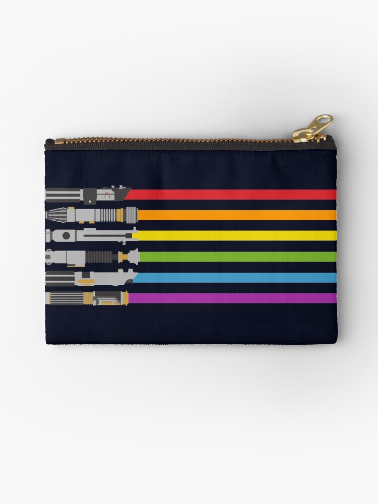 Thumbnail 1 of 4, Zipper Pouch, Lightsaber Rainbow designed and sold by halfabubble.