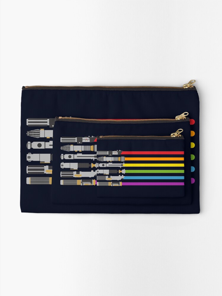Thumbnail 2 of 4, Zipper Pouch, Lightsaber Rainbow designed and sold by halfabubble.