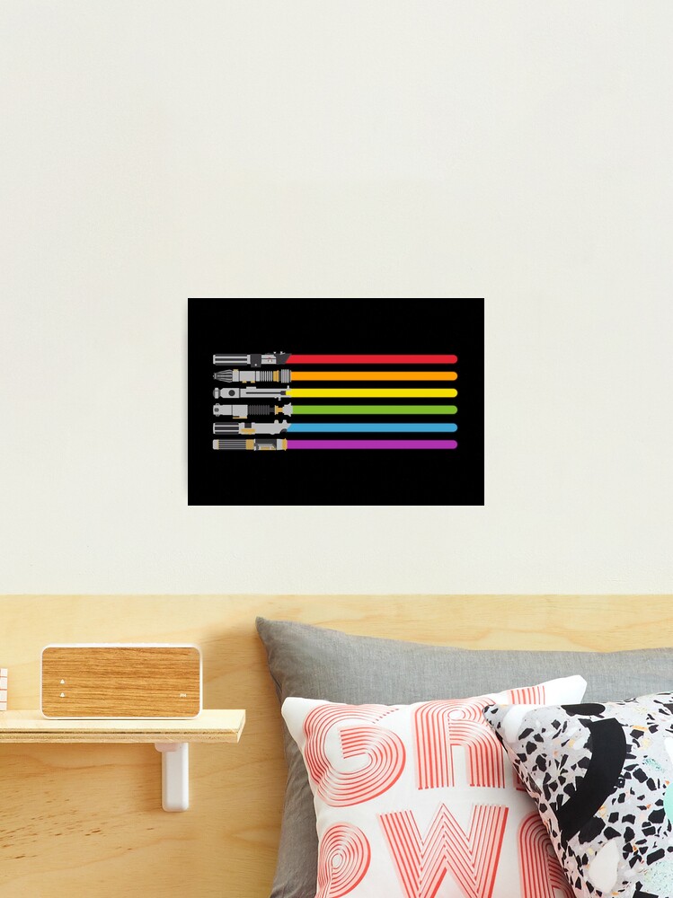 Thumbnail 2 of 3, Photographic Print, Lightsaber Rainbow designed and sold by halfabubble.