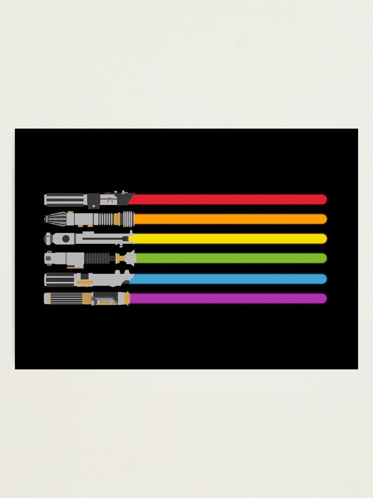 Thumbnail 1 of 3, Photographic Print, Lightsaber Rainbow designed and sold by halfabubble.
