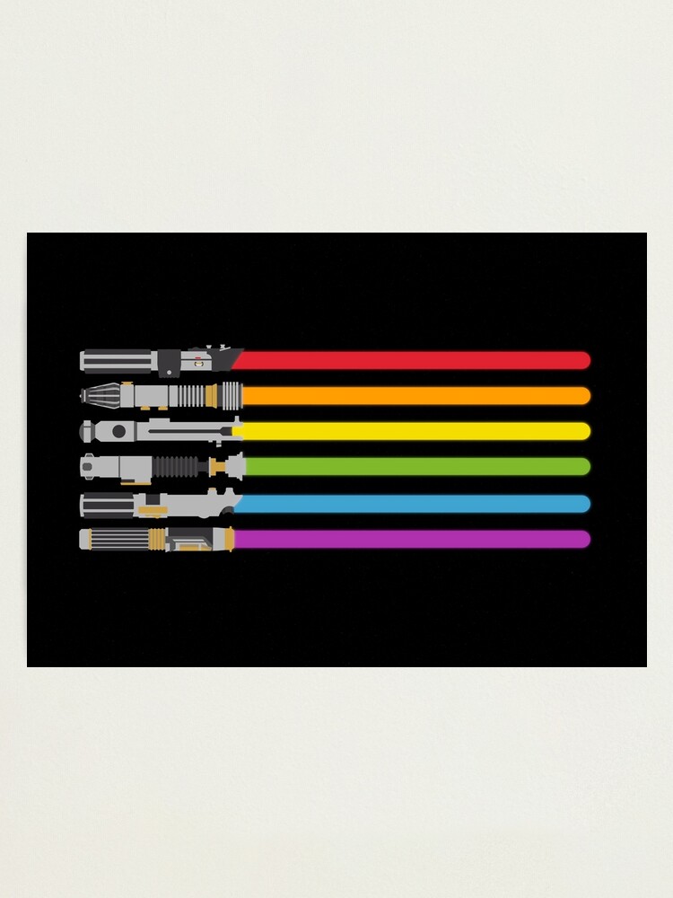 Lightsaber Rainbow Photographic Print By Halfabubble Redbubble