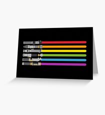 Lightsaber Rainbow Greeting Card