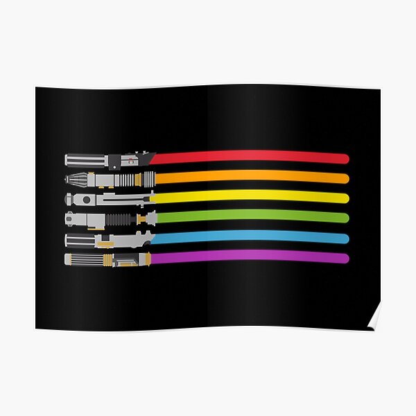 Lightsaber Rainbow Poster