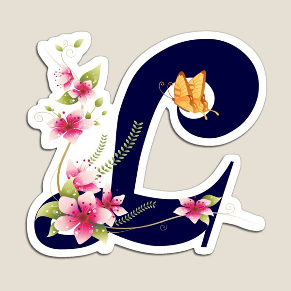 S - Monogram with flowers and butterflies Elegance in Bloom Sticker for  Sale by AysuDesign