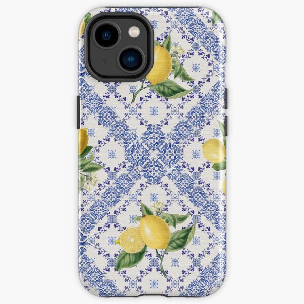 Azulejo blue tiles, citrus fruit and lemons iPhone Tough Case