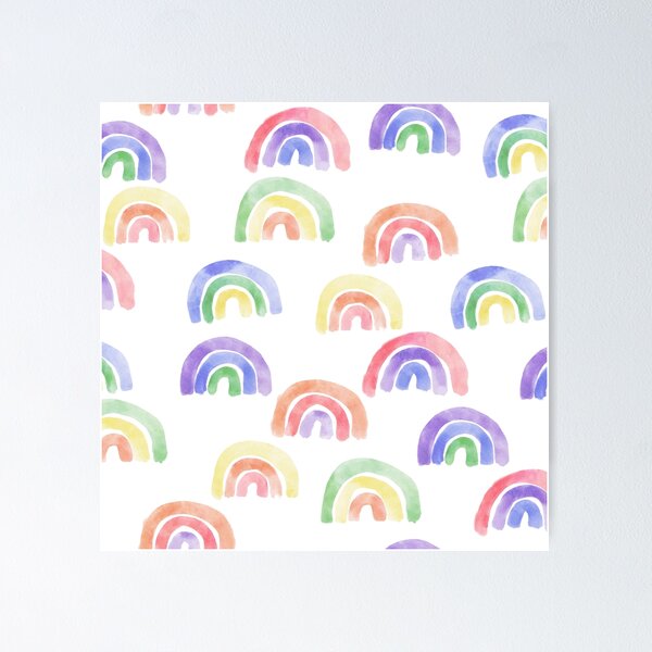 Item preview, Watercolor Rainbow Pattern designed and sold by wordznart.